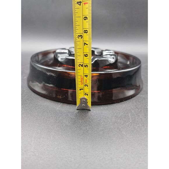 Vintage Dark Amber Brown Glass Large Cigar Cigarette Holder Ashtray MCM 7" - Picture 7 of 7